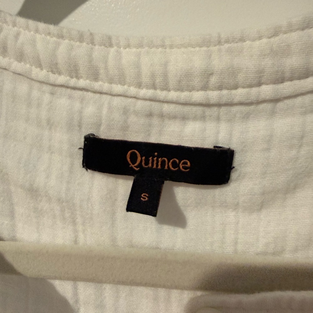 Quince White Short-Sleeve Cotton Gauze Blouse - Picture 2 of 2